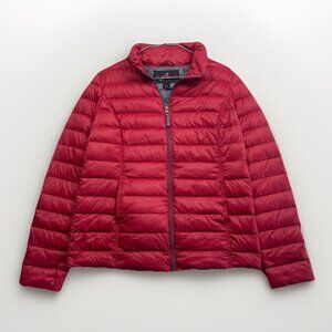 Alpinetek Lightweight Down Red Jacket Women’s Sz S 8 (6-8) Packable Puffer